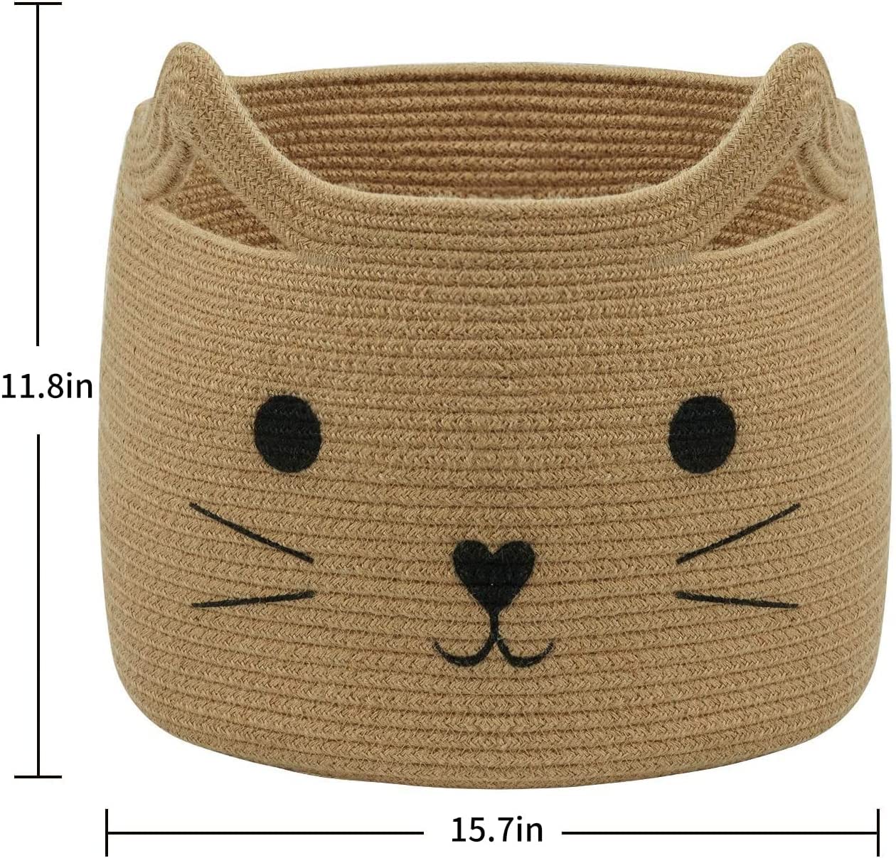 Alby Large Woven Jute Rope Rectangular Storage Basket, Laundry Basket Organizer For Toys, Blanket, Clothes, Towels, Gifts|Pet Gi